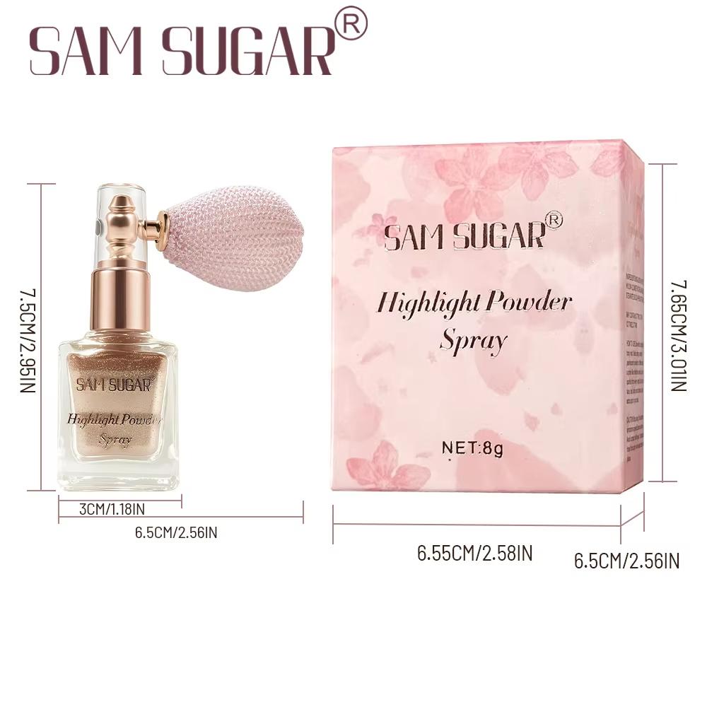 Спрей-хайлайтер Осветляющие тени для век Рассыпчатая пудра Мелкий глиттер Водостойкий хайлайтер для лица тела Спрей с блестками для макияжа
