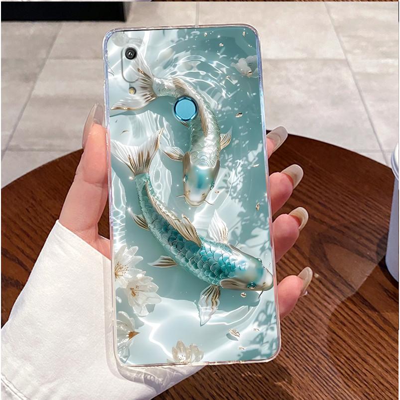 Для Huawei Y6 Y6s 2019 Чехол MRD-LX1 MRD-LX3 Милый Кролик с Сердечками Прозрачный Мягкий Силиконовый Задняя Крышка Huawei Y6 Pro 2019 MRD-LX2 Funda