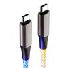 60 Вт Светящийся USB C - Type C Зарядный Кабель С Градиентной Светодиодной Подсветкой Алюминиевый Корпус Быстрая Зарядка для Устройств Type C