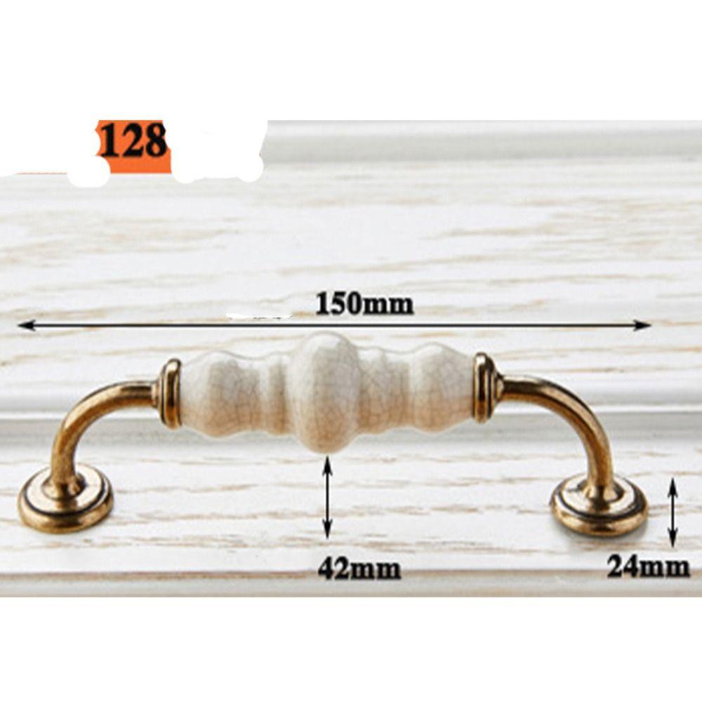 Керамические ручки для шкафа из цинкового сплава Антикварная бронза Дизайн с трещинами Ручка для двери гардероба Белые Винтажные ручки для ящиков Дверца шкафа