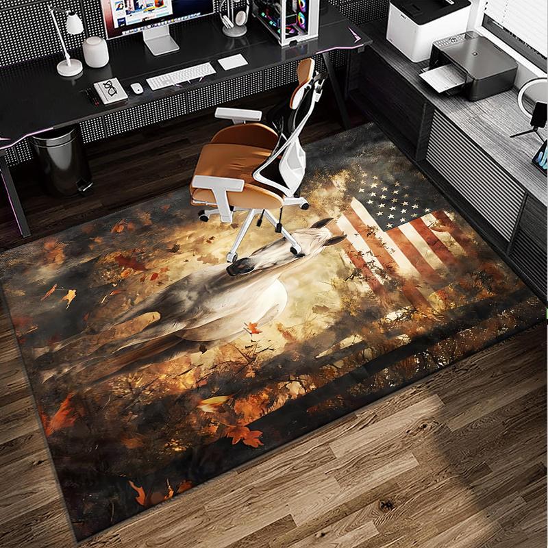 American Freedom Horse Office Rug Chair Mat, Entryway Carpet, Suitable for Front Door, Bedroom, Living Room, Desk, Holiday Gift
