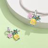 S925 Silver Travel Vacation Airplane Luggage Tag Pendant DIY  Beaded Charm Accessory