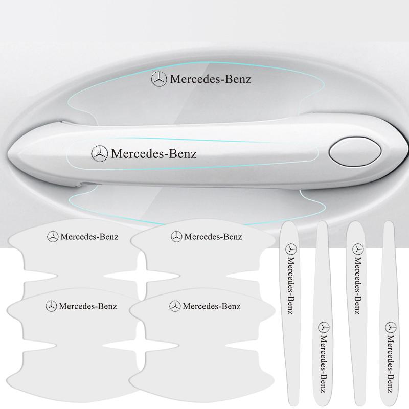 8Pcs/set Car Stickers Door Handle Bowl Scratch Protective Sticker For Mercedes Benz AMG W203 W205 W206 W211 W220 W212 W201 W210 MX9