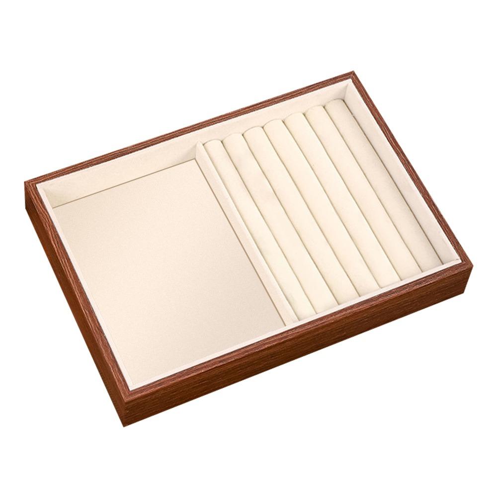 Small Size Wood Grain Jewelry Tray Walnut Wood Stackable Jewelry Boxes Jewelry Packaging