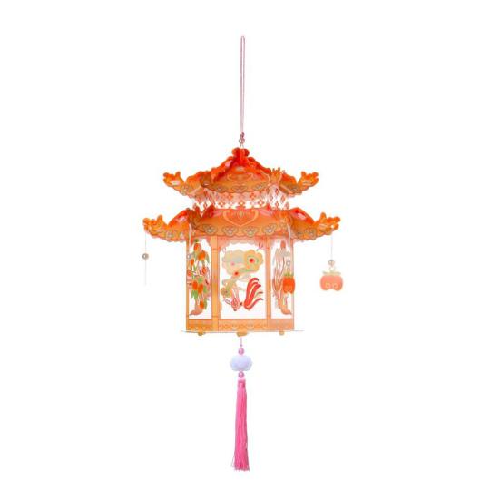 Portable Palace Lantern Set DIY Flower Lantern Kit Interactive Play Kid-Friendly Stick Lantern Material Pack
