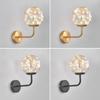 Nordic Simple Interior Round Glass Copper Wall Lamp Iron Plated Single Head Living Room Bedroom Bedside Wall Light Sconces
