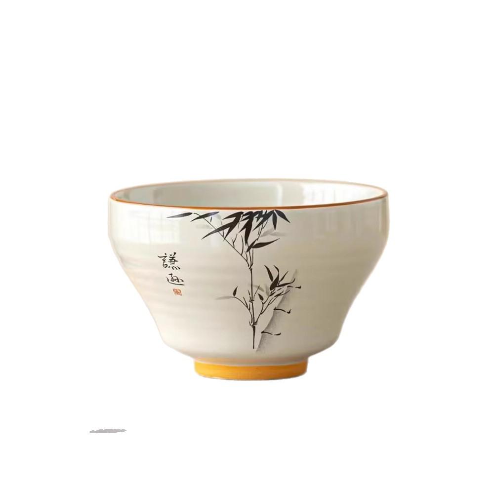 Plant Ash Ink Bamboo Large Master Cup Single Ceramic Household Tea Cup Tea Cup Tea Room Hospitality Cup Kung Fu Tea Set