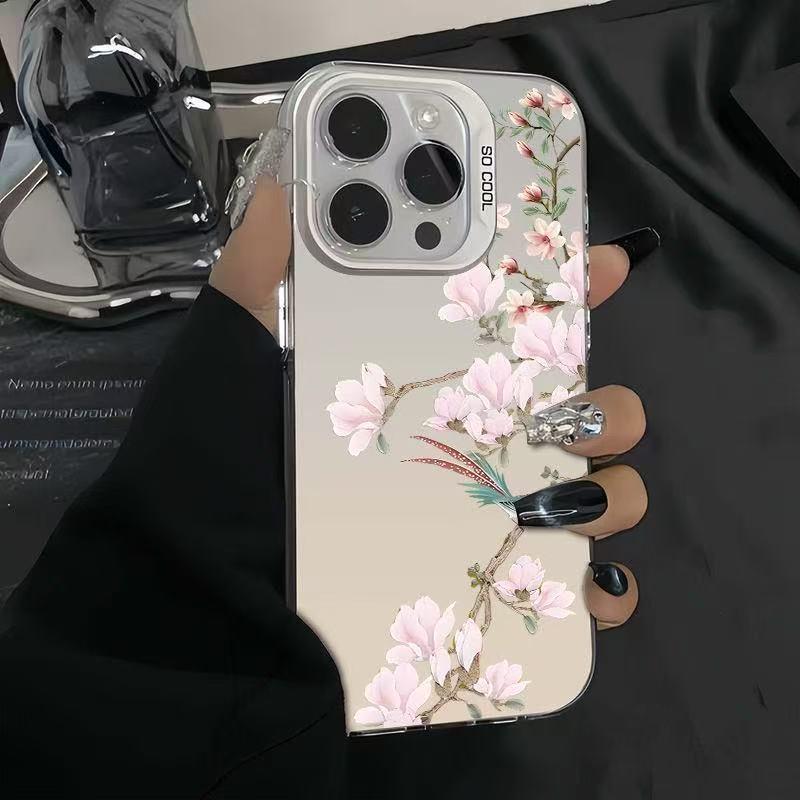 Чехол Floral Birds для iPhone 17 Promax: Японский и корейский стиль для iPhone 16/15/14/13