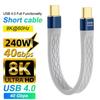 USB4.0 40 Гбит/с кабель для передачи данных PD 240 Вт быстрая зарядка USB C на Type C короткий кабель Powerbank зарядное устройство USB C 8K@60 Гц кабель для передачи данных