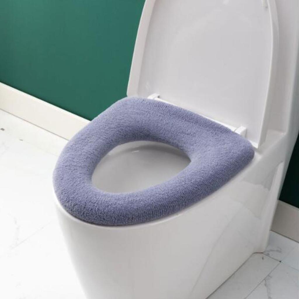 Коврик для унитаза с ручкой, универсальный вязаный моющийся сиденье для унитаза, бытовой чехол для унитаза, утолщенная теплая подушка на сиденье унитаза