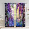 Wisteria curtain Beautiful wisteria plus sunset, a set of two sets, home bedroom living room curtain