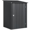 Garden Tool Shed in Galvanized Steel with Door, 100x104x160 cm, Dark Grey