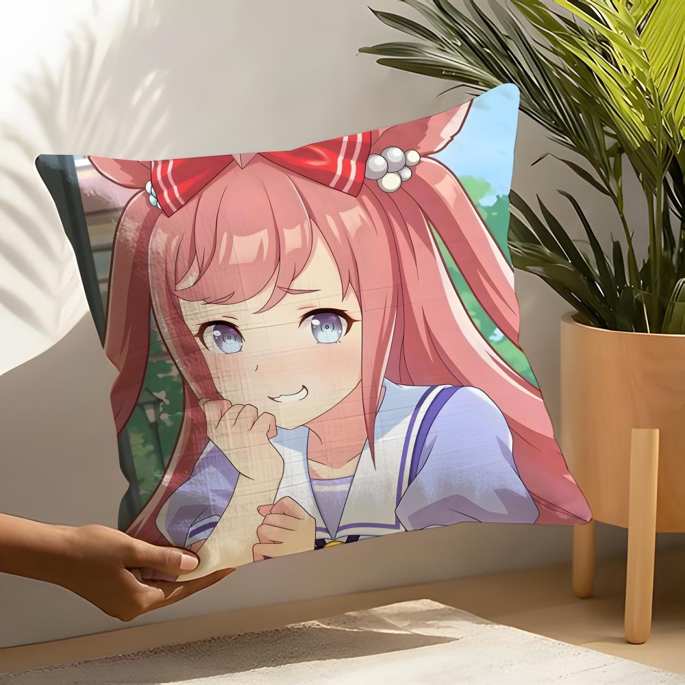 Подушка с изображением Агнес Диджитал из Uma Musume Наволочка Декор для гостиной Льняные наволочки Чехол для подушки