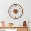Minimalist Floating Clock with Creative Leaf Pointer, Wood Grain Design, Silent, Suitable for Living Room, Bedroom, Kitchen, Office,Holiday Decoration