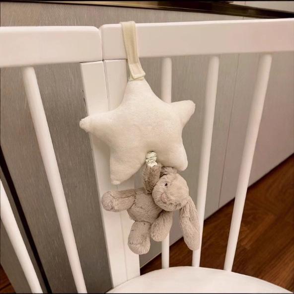 Плюшевая музыкальная шкатулка Jellycat в британском стиле: Розовая, Голубая и Коричневая Кукла Кролик и Лиса с Дергалкой