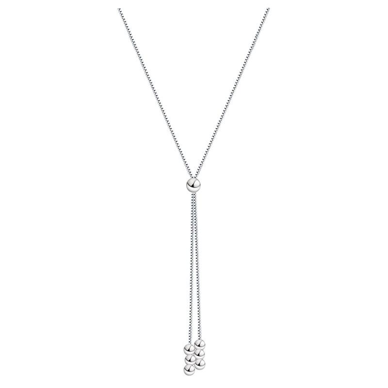 Простое ожерелье-чокер с круглыми бусинами и бахромой, женская цепочка для ключицы, подарок в холодном стиле, регулируемая цепочка-чокер, женская