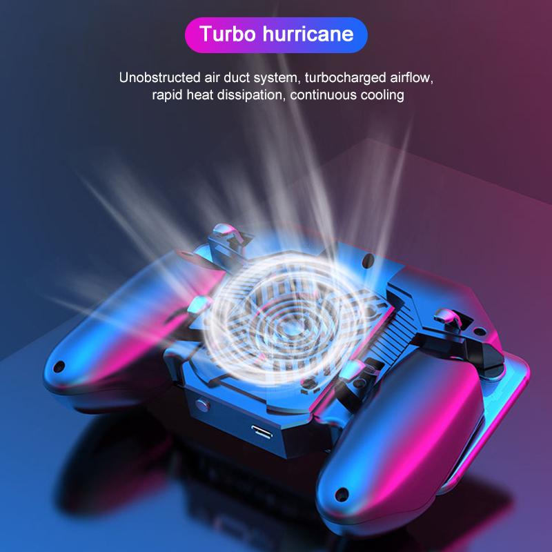 Кулер для телефона Вентилятор Игровой контроллер Ручка 6-пальцевый триггер Джойстик Телефонный игровой контроллер для мобильных устройств