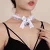 1 Pcs Simple Sexy Lace Collar Pendant Bow Knot Bell Choker Necklace Dress Girls Jewelry Cute Fashion Creative Women Gothic