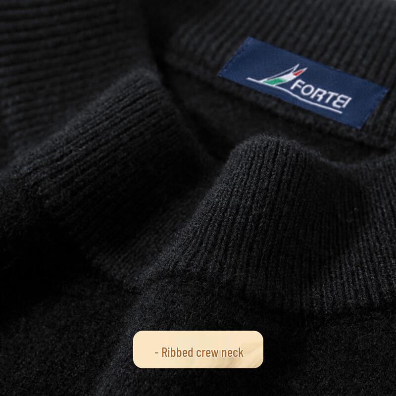 Men's 100% Merino Wool Thickened Crewneck Sweater