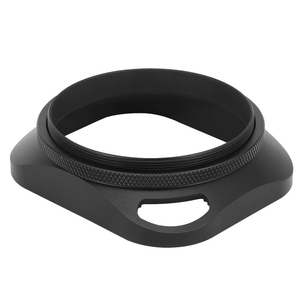 Haoge LH-B58P 58mm Square Metal Screw-in Lens Hood with Hollow-out Cap for Leica Rangefinder Cameras with 58mm E58 Filter Thread Lens, Black