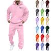 Men's And Women's Street Velvet Hooded Printed Sweatshirt Hoodie Trousers Suit