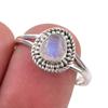 Natural Rainbow Moonstone Gemstone Handmade 925 Sterling Silver Ring Size 9 O9K46