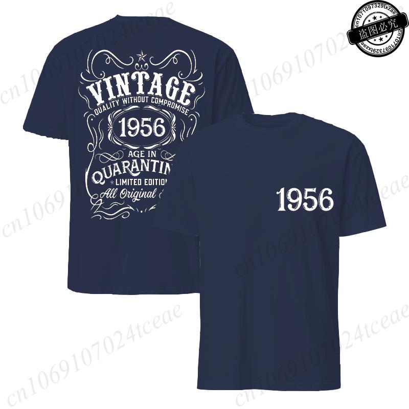 Mens Tshirt Vintage 1956 Age in Quarantined Limited Edition All Original Birthday Print Funny Male Tops Summer Casual Tshirt