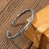 Unisex Vintage Bracelet, Copper Plated Twisted Woven Cuff, Adjustable Opening Bangle for Men & Women Hip-Hop Zircon