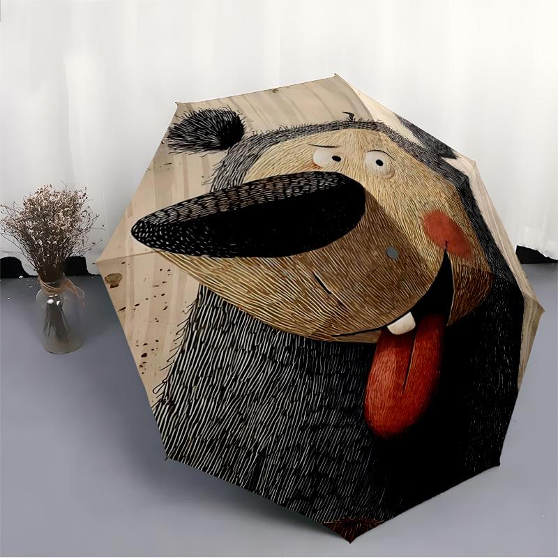 1pc Bear Tongue Automatic Open/close Umbrella, 8-Rib sturdy structure, Portable Travel Umbrella, Parties, Everyday Use,50