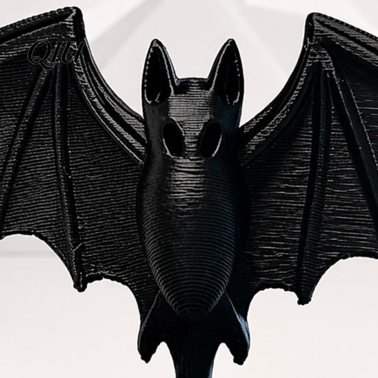 Черная Летучая Мышь Декорация 3D Печатная Готическая Статуэтка, Фигурка со Стабильным Круглым Основанием, Украшение на Тему Хэллоуина, Настольный Декор для Дома, Обеденного Стола