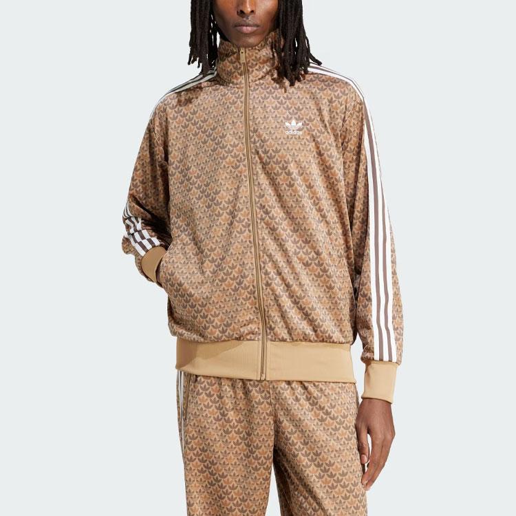 Adidas Originals Football Classic Mono Track Top With Full Logo Print And Three Stripes Colorblock Stand Collar Long Sleeve Jacket Men Tops IS2925