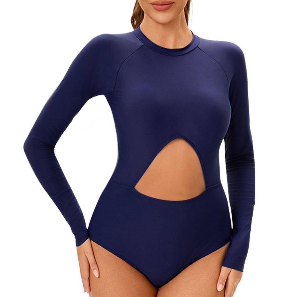 Женский консервативный цельный сексуальный солнцезащитный гидрокостюм с длинными рукавами и подкладкой для груди
