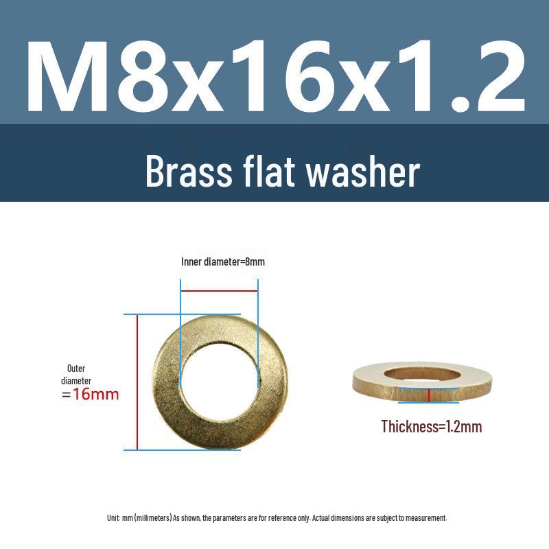 Yigu Durable Brass Flat Washers: M2-M12 Screws