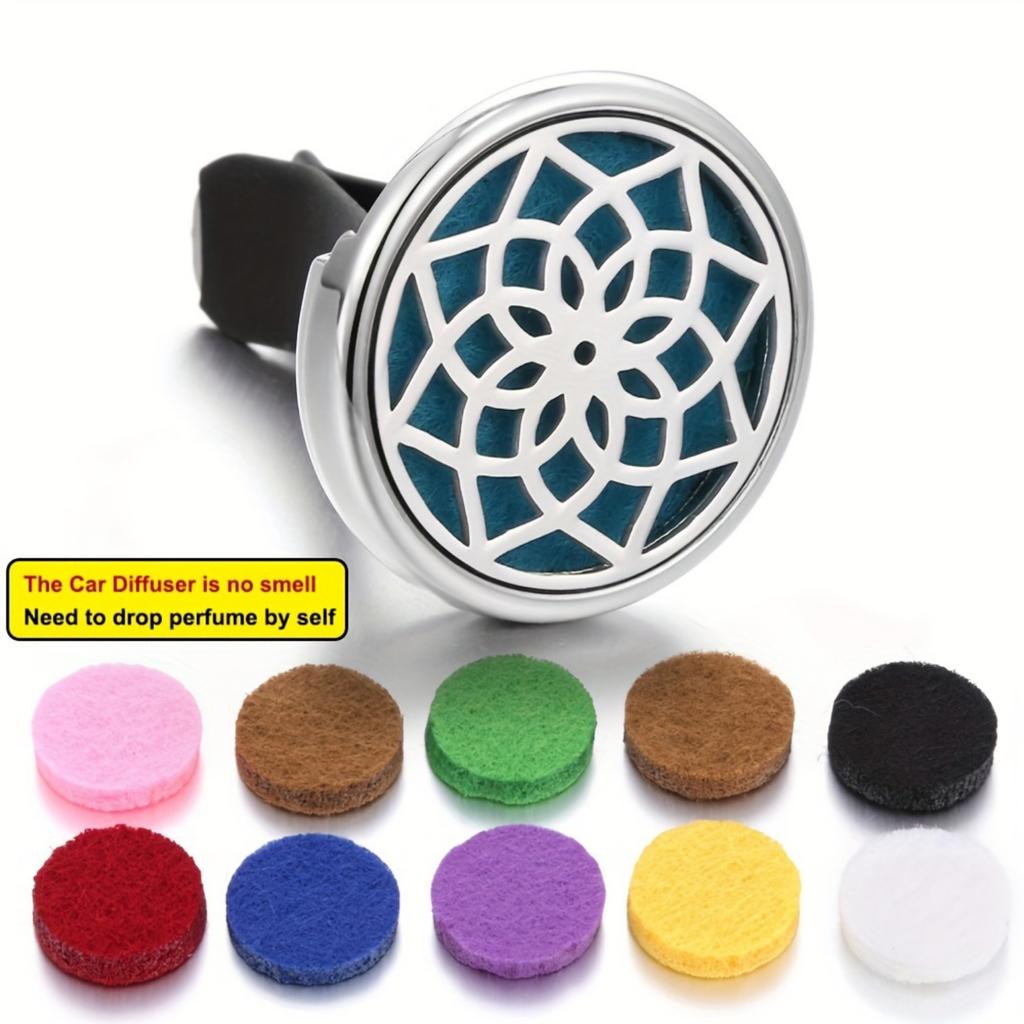 1 шт. Автомобильный ароматерапевтический диффузор-медальон, автомобильный зажим, диффузор эфирных масел, автомобильный зажим для вентиляции, освежитель воздуха, очиститель с 10 шт. смешанных подушечек
