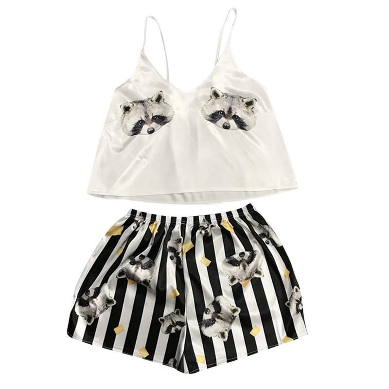 Высокая мода Beatuiful женский пижамный комплект с принтом, комплект из двух предметов, камзол без рукавов, свободные шорты с эластичной резинкой на талии, женская домашняя одежда