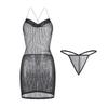 Womens Pajamas Hot Lingerie Sequin Design Backless Super Sexy Mini Club Nightgown Women