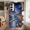 Phone Case: 2D Flat Samsung Galaxy A34 A35 M05 M06 S20 S22 S21 FE Plus 5G Protective Case, Couple Style, Starry Sky and Orange Cat, Christmas and Hall