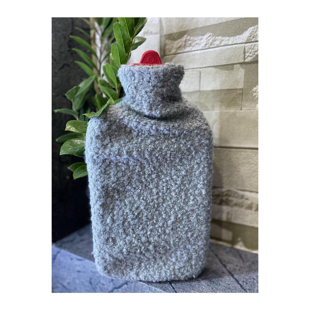 Teddy Fabric Gray Hot Water Bag