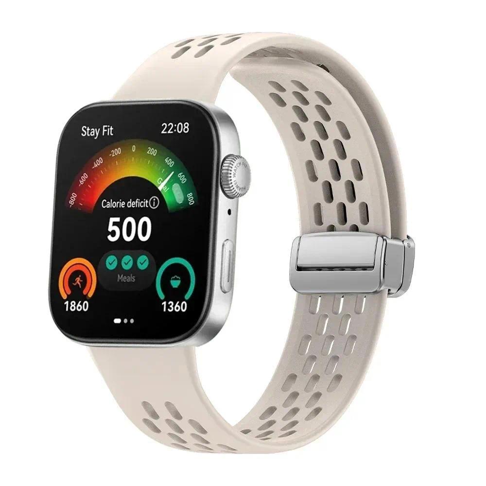 Спортивный ремешок совместимый для Huawei Watch Fit 4 Fit 3 Мягкий силиконовый ремешок Магнитная застежка Ремешок для часов для Huawei Watch Fit 4 Pro