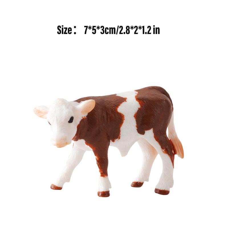 Kid's Gift Animal Model Simulation Farm Animal Figures Educational Toy Plastic Material Cow Category 14x8cm Size