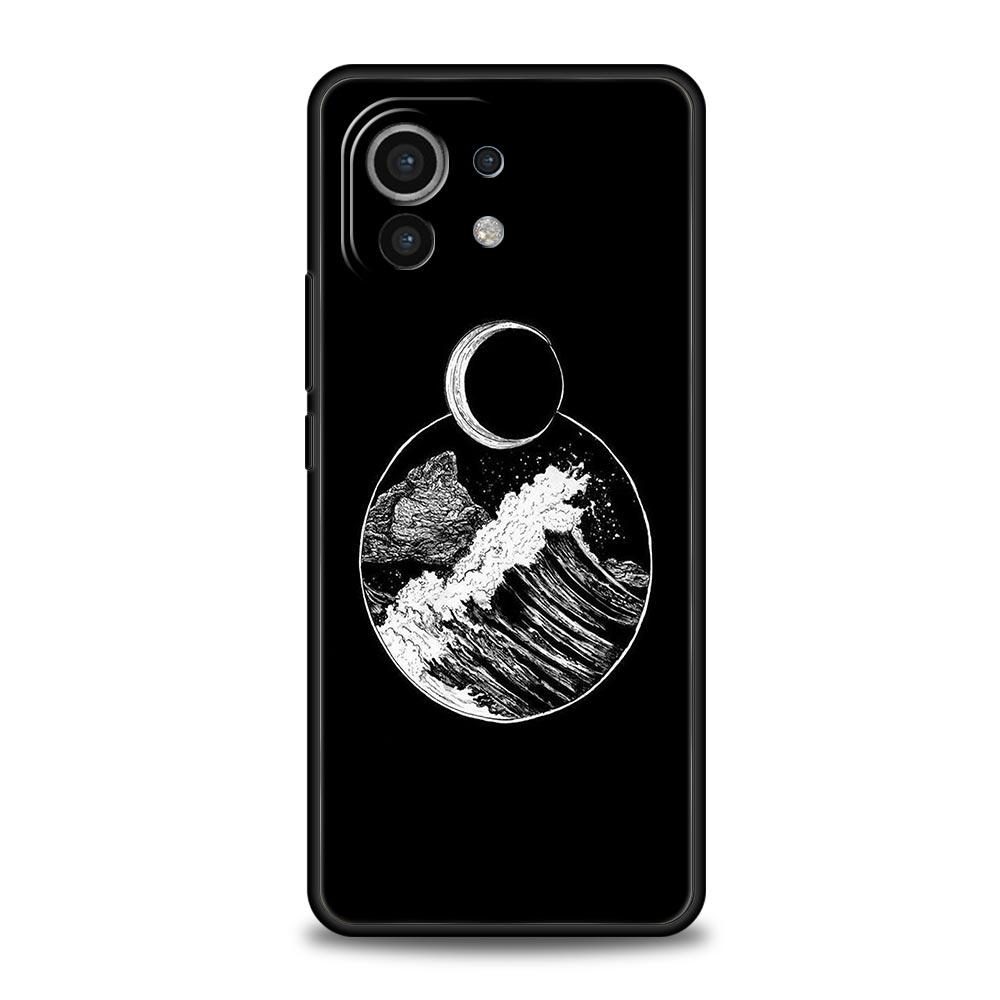 Модный чехол для телефона с черно-белыми линиями для Xiaomi 14 13T 12T Pro 12 13 11 Ultra Mi Note 10 Lite 10T 11X Pro 11T 11i 9T