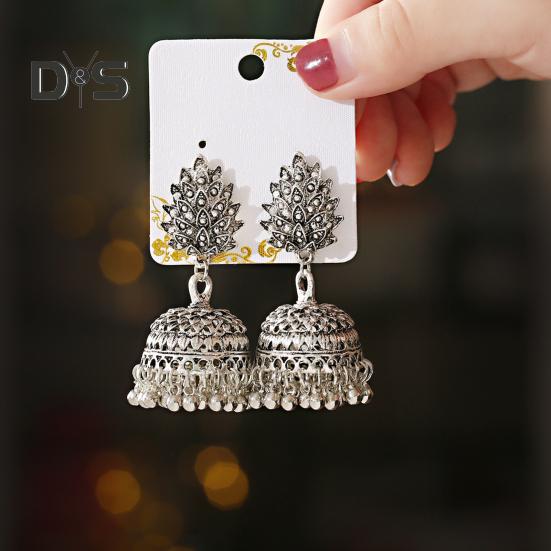 Индийские богемные серьги-капли с кисточками для женщин, этнические афганские винтажные серьги-колокольчики, ретро-бижутерия в цыганском стиле