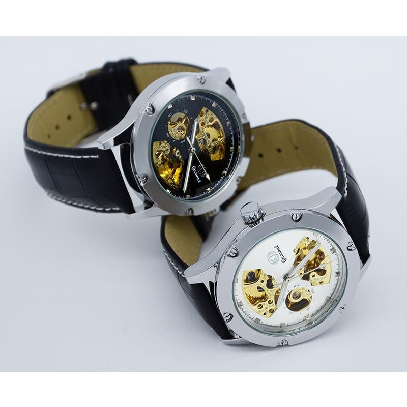 GUCAMEL Механические часы Мужские часы Перфорированные механические часы Деловые мужские часы