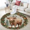 Christmas animals pattern round rug,Carpet Rug for Living Room Bedroom Playroom ,Non-slip Floor Mat,Holiday Gifts and Birthday Gifts.