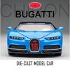 1/32 Bugatti Chiron Sports Car Металлическая игрушечная машина из сплава Литые игрушечные машинки и транспортные средства Модель автомобиля Звуковая и световая модель автомобиля Игрушки для детей