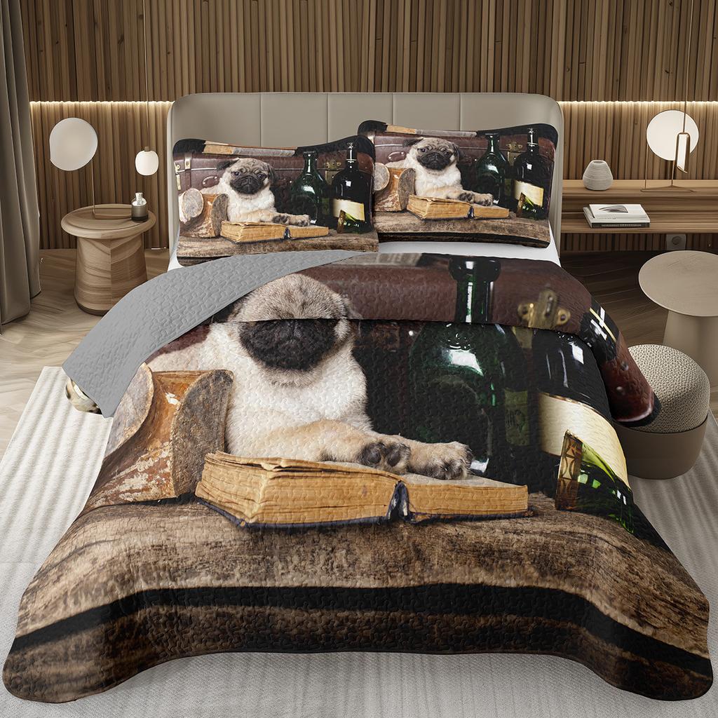 Забавный плед для собаки Твин Квин Каваи Животное Покрывало Мультяшный Домашний Питомец Собаки Постельный Набор Для Мальчиков Девочек Двусторонние Стеганые Покрывала