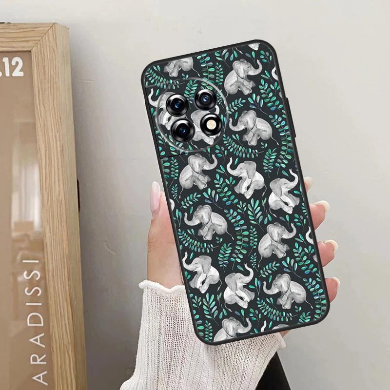 Cute Baby Elephant Case For OnePlus Nord CE 5 3 4 Lite N20 N30 OnePlus 13T 10T 8T 11 12 13 15 R 9 10 Pro Cover