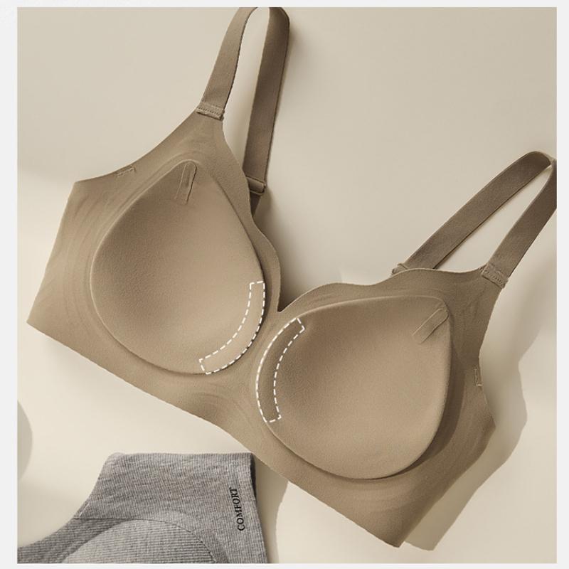 Women's Seamless Bra Fixed Cup Comfortable Push Up Bra U Back Underwear M-2XL