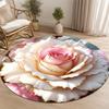 Luxurious Golden Edge Rose Pattern Round Shape Floor Mats Kitchen Hallway Runner Rug Bedroom Living Room Soft Carpet Non-slip Area Rug