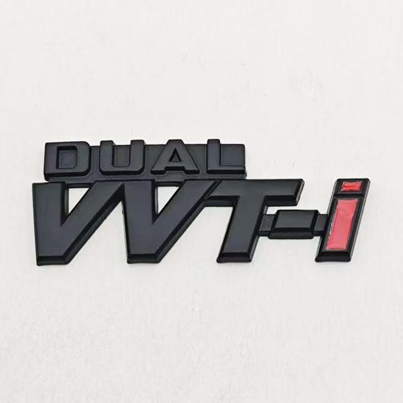 3D Metal Car Sticker Logo DUAL VVT-i Emblem Rear Trunk Fender Badge Decals For TOYOTA Dual VVT-i Camry COROLLA YARiS Rav4 PRIUS